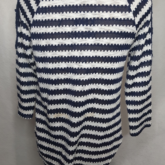New Directions Blue White Knit Sweater Small - Picture 3 of 6